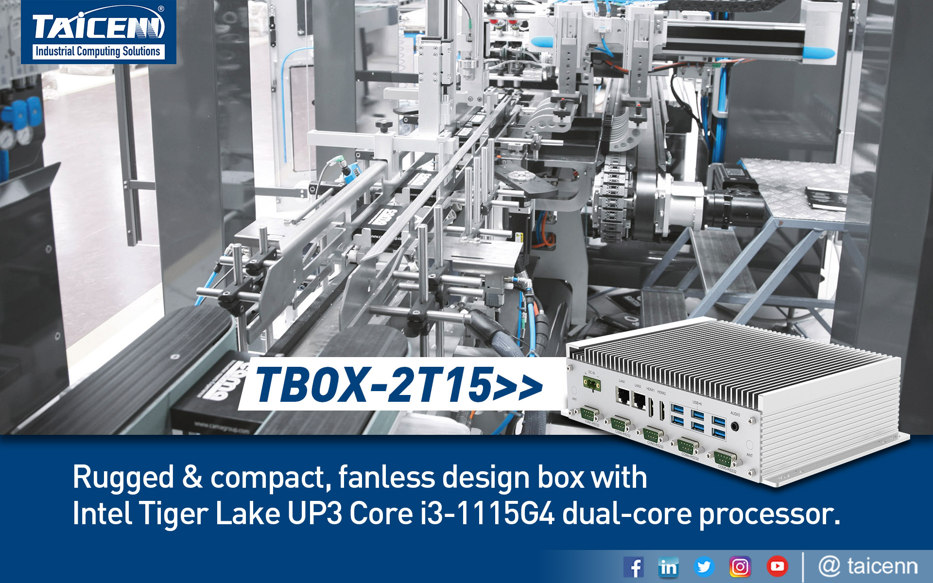 Rugged box PC with Intel Tiger Lake UP3 Core i3