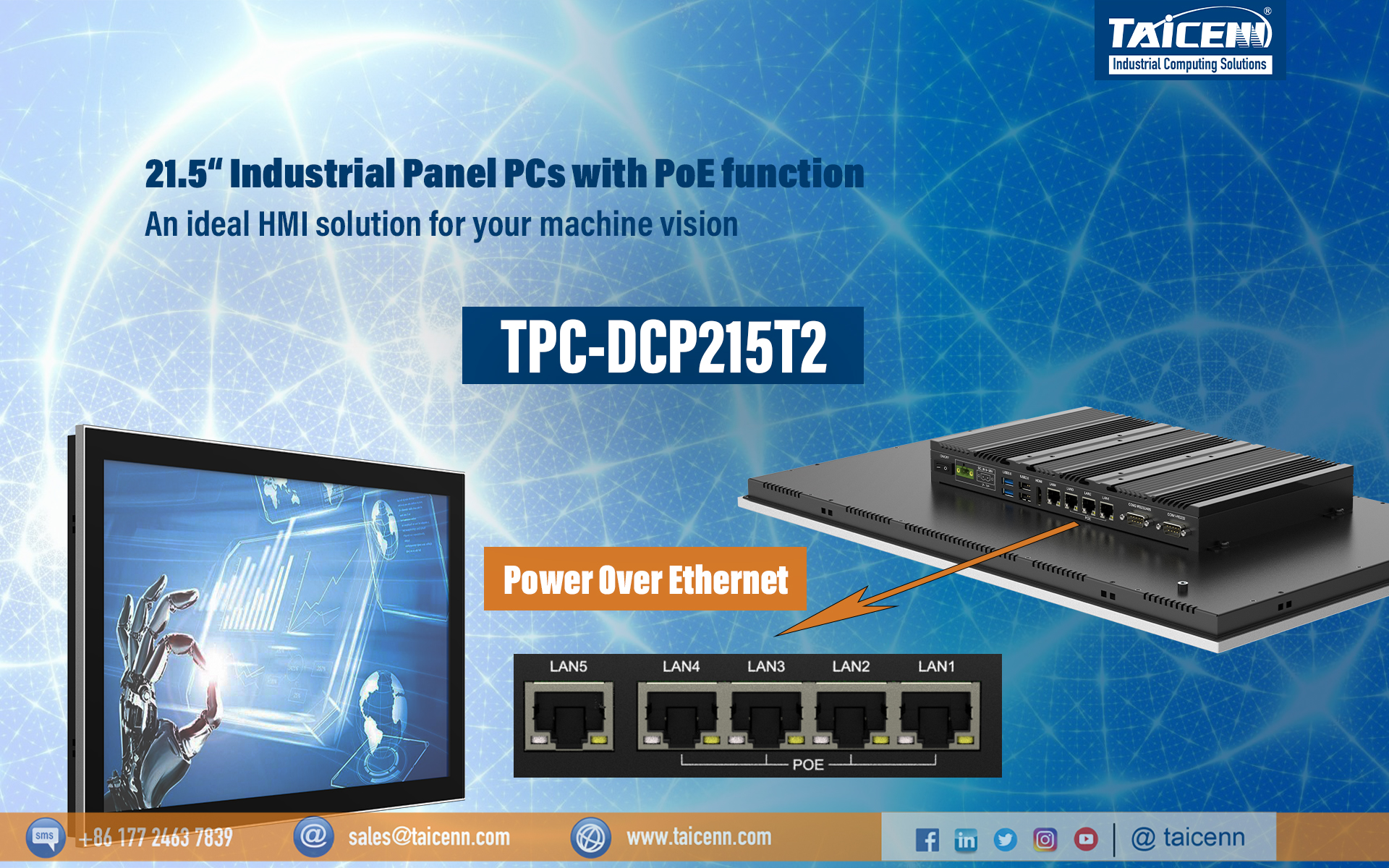 PoE Panel PC for Machine Vision